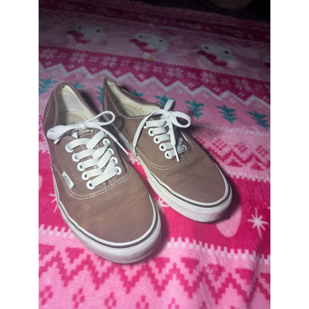 Vans Authentic Brown Canvas Low Top Skate Shoes Mens 6.5 Womens 8.0 507698